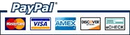 Major Credit cards accepted via PayPal